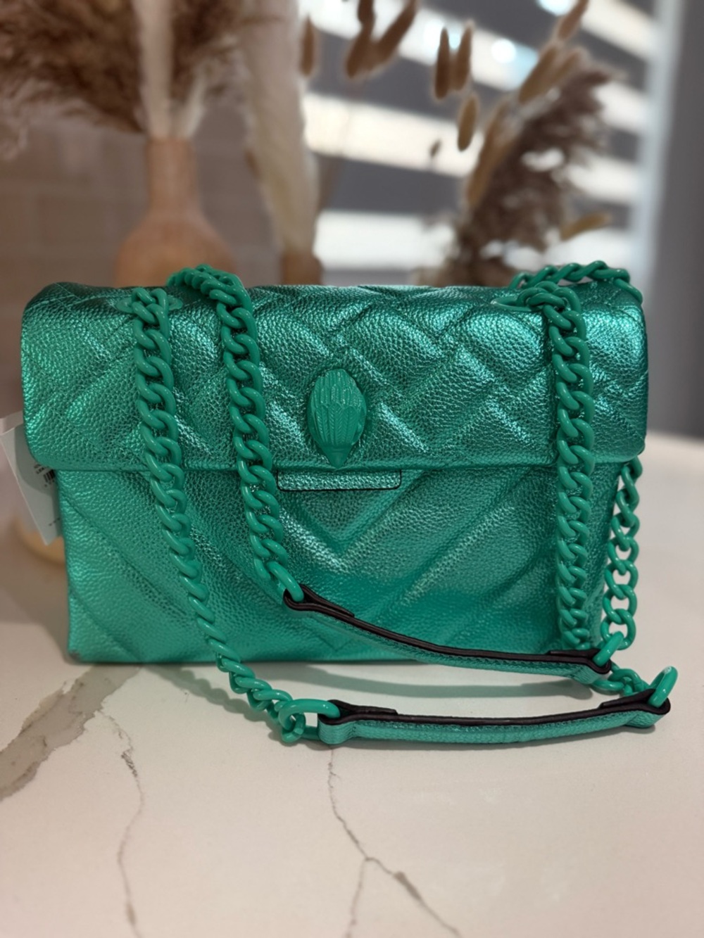 💥Kurt Geiger London Kensington Drench💥 NWT! Metallic Green